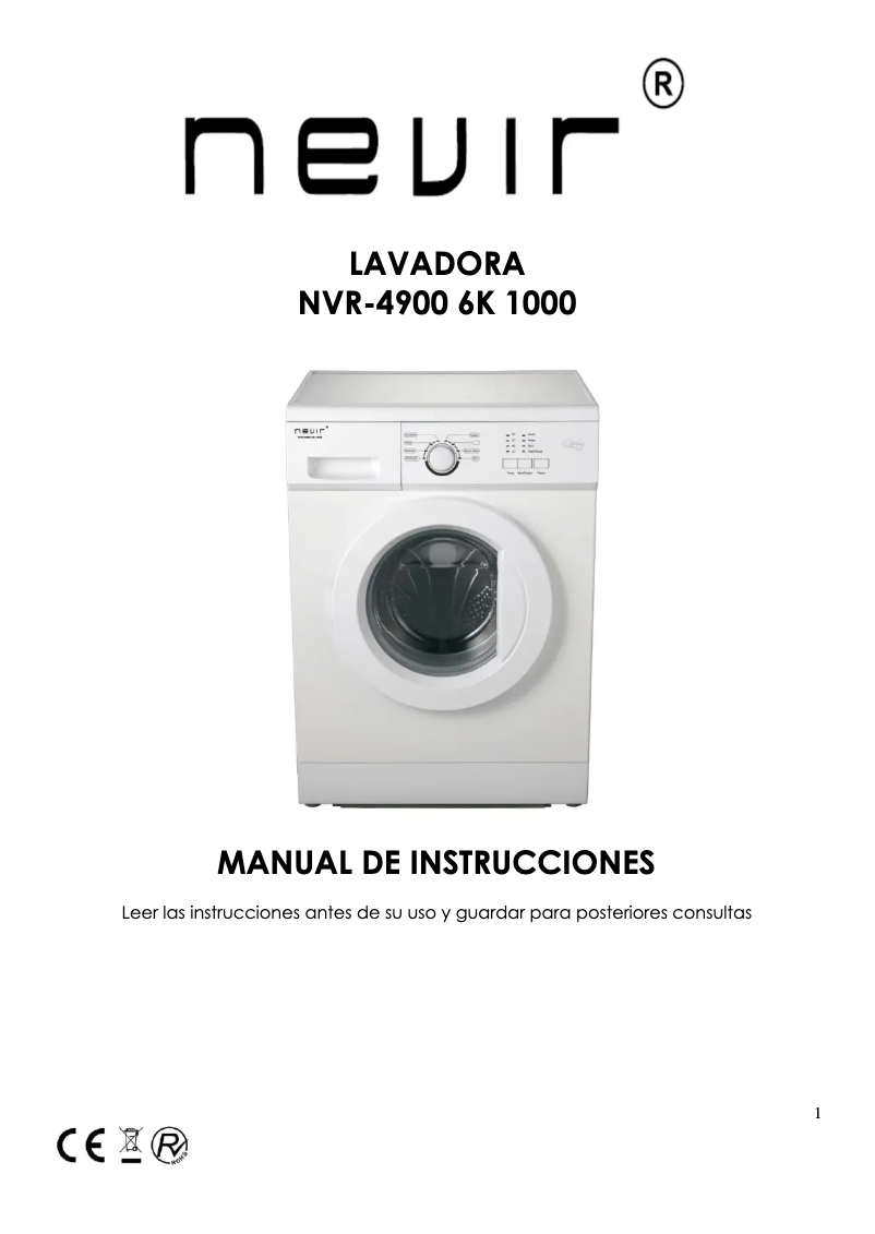 Página 1 del manual Manual de usuario Nevir NVR-4900 6K1000