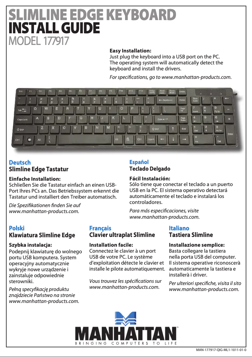 Page n°1 - Manuel utilisateur Manhattan 177917