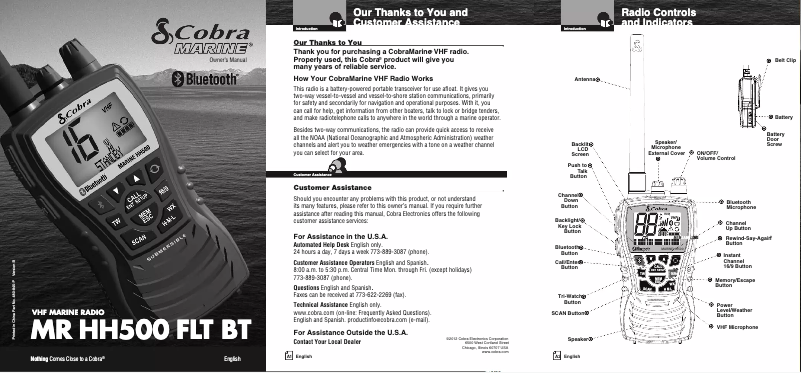 Page n°1 - Manuel utilisateur Cobra MR HH500 FLT BT