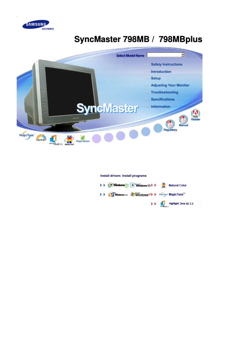 Image de la première page du manuel de l'appareil SyncMaster 798MB Plus