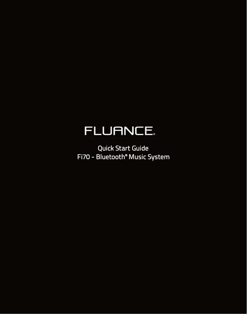 Page n°1 - Guide de démarrage rapide Fluance Fi70