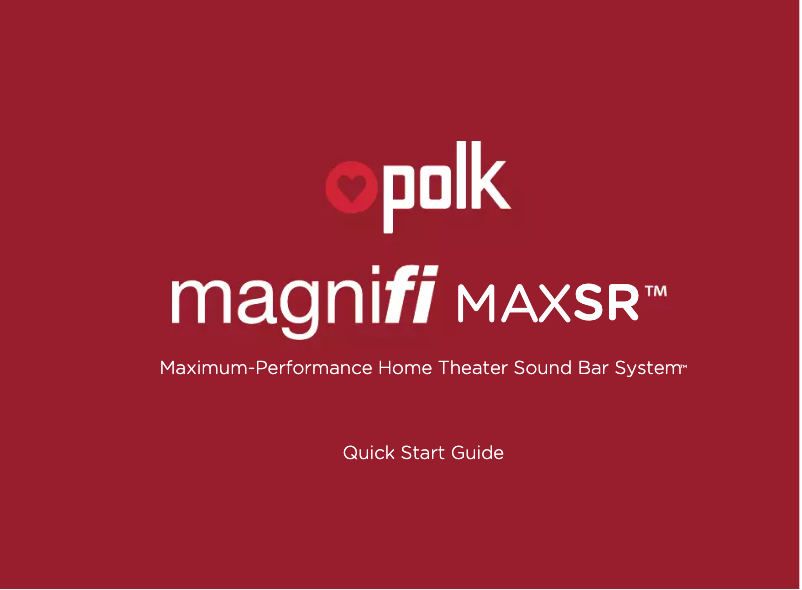 Página 1 del manual Manual de instrucciones Polk MagniFi MAX SR