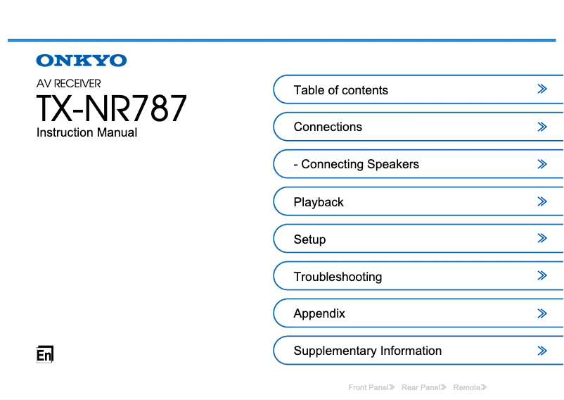 Image de la première page du manuel de l'appareil TX-NR787