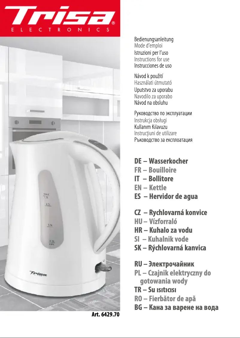 Page 1 of the manual User Manual Trisa Comfort Boil