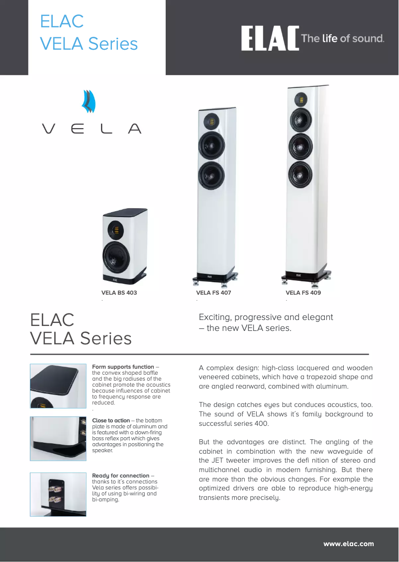 Page 1 de la notice Fiche technique ELAC VELA BS 403