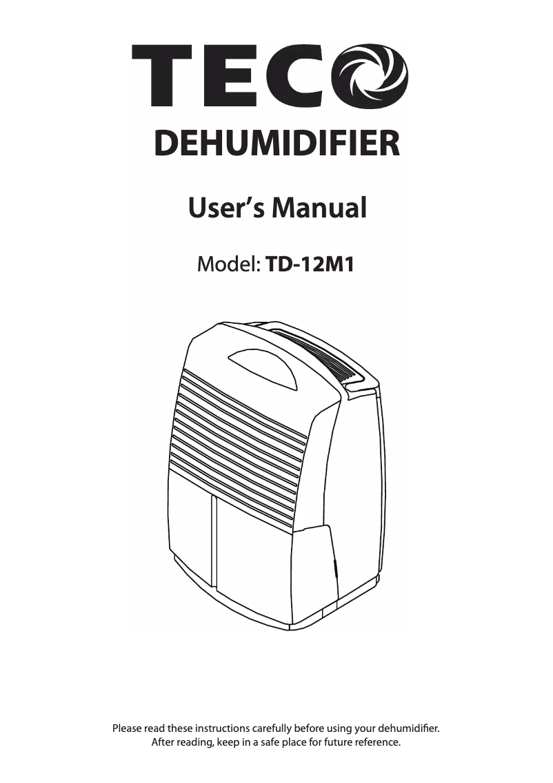 Page n°1 - Manuel utilisateur Teco TD-12M1