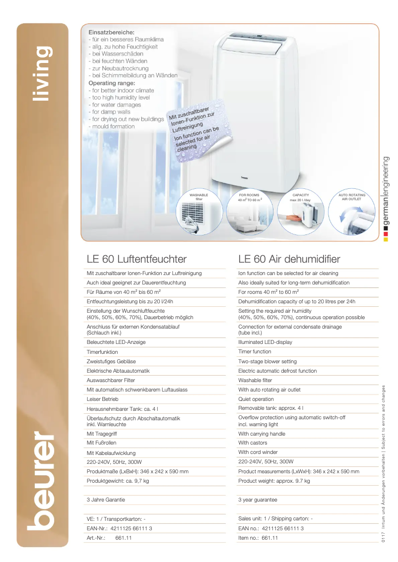 Image de la première page du manuel de l'appareil LE 60