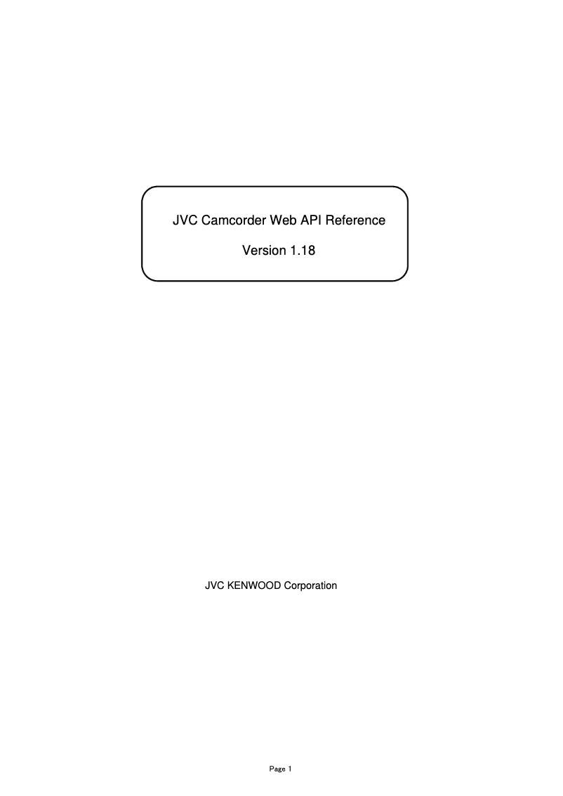 Page n°1 - Manuel utilisateur JVC GY-HC550ESB