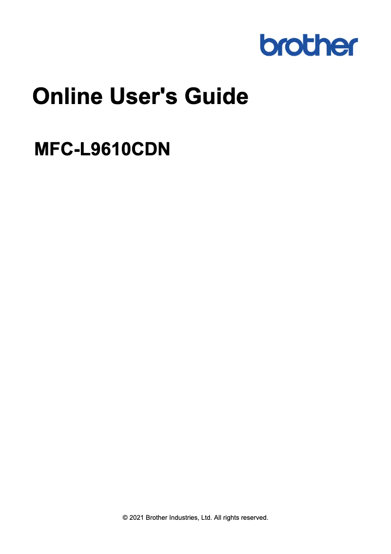 Image de la première page du manuel de l'appareil MFC-L9610CDN