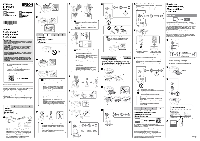 Page 1 de la notice Guide d'installation Epson EcoTank ET-M1170