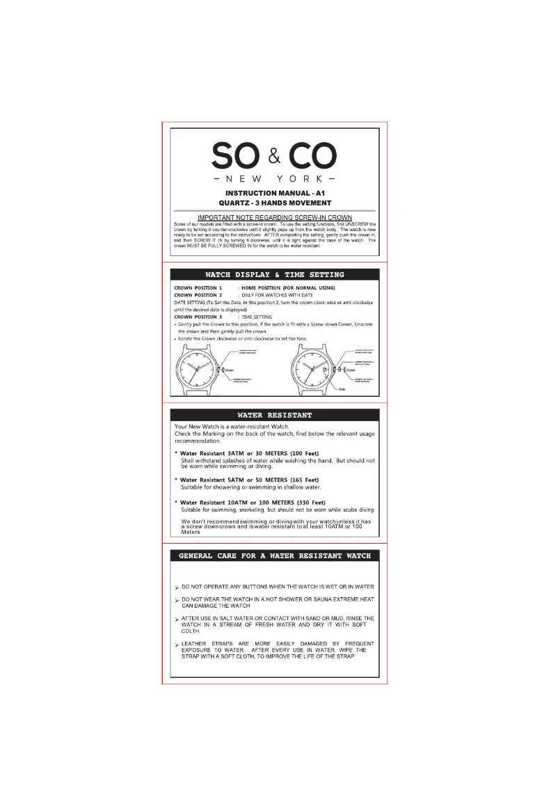 Page 1 de la notice Manuel utilisateur So & Co Madison 5023