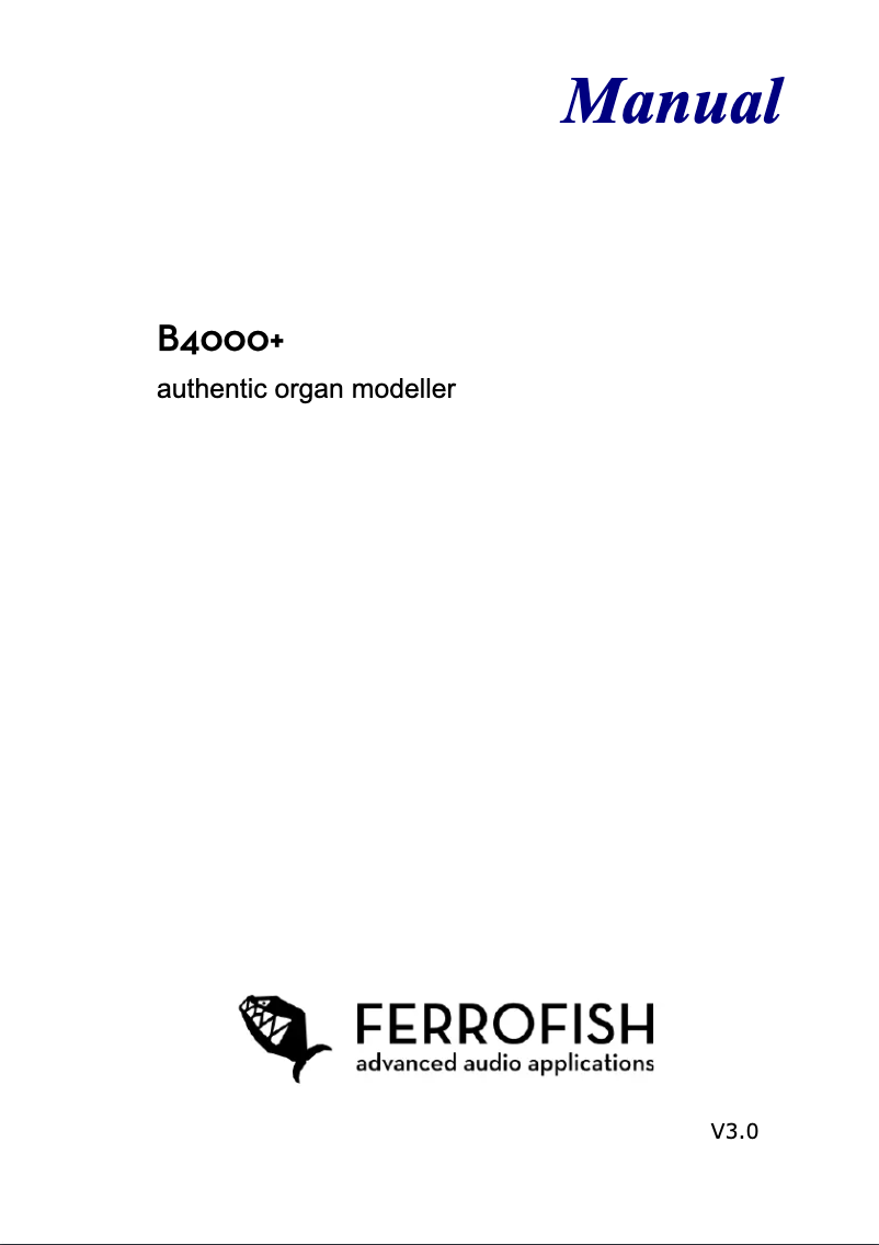 Page 1 de la notice Manuel utilisateur Ferrofish B4000+