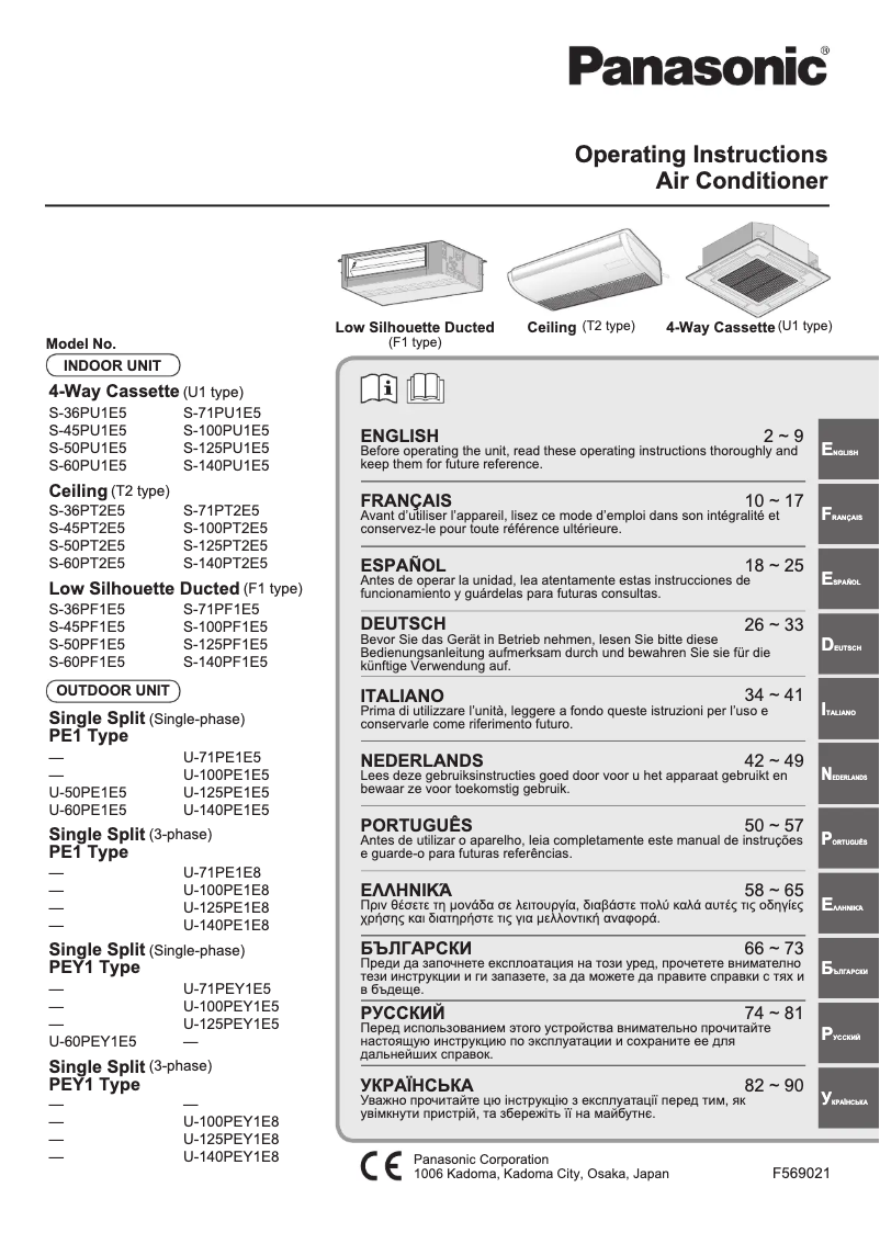 Page 1 de la notice Manuel utilisateur Panasonic S-60PT2E5
