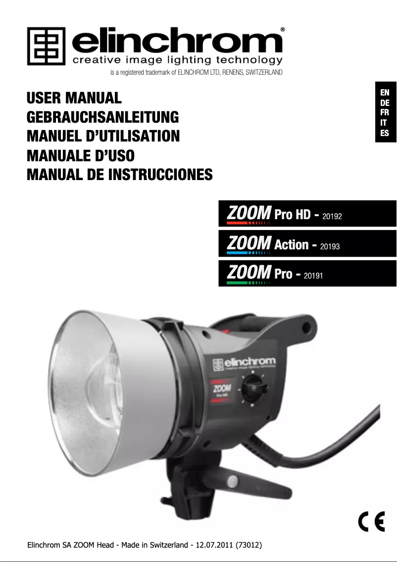 Page n°1 - Manuel utilisateur Elinchrom Zoom Action