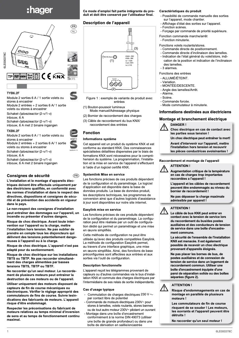 Image de la première page du manuel de l'appareil TYB692F