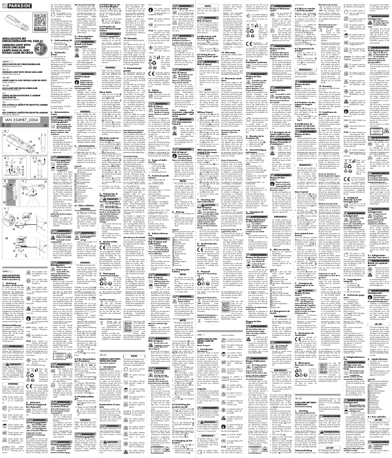 Page n°1 - Manuel utilisateur Parkside PAL 2200 A1