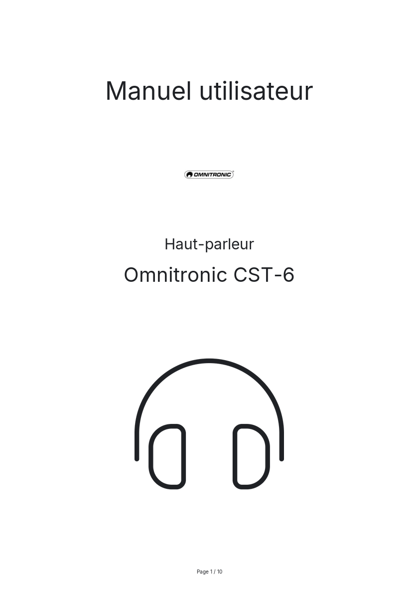 Image de la première page du manuel de l'appareil CST-6
