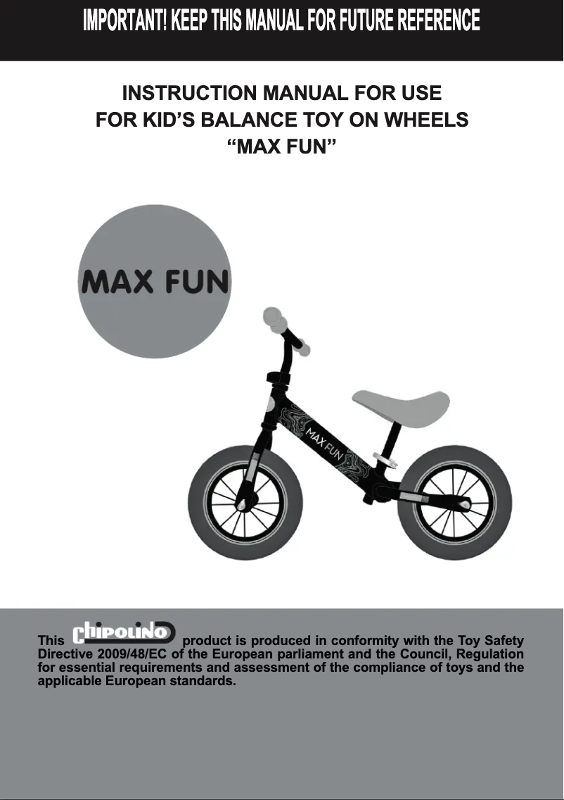 Page 1 de la notice Manuel utilisateur Chipolino Max fun