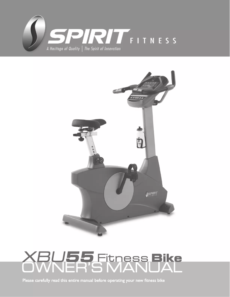 Image de la première page du manuel de l'appareil XBU55 Fitness Bike