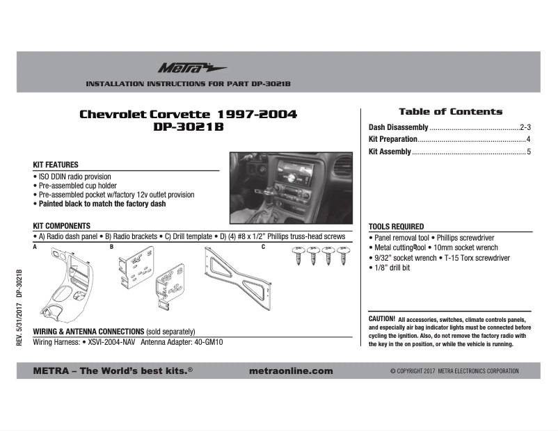 Page n°1 - Manuel utilisateur Metra DP-3021B