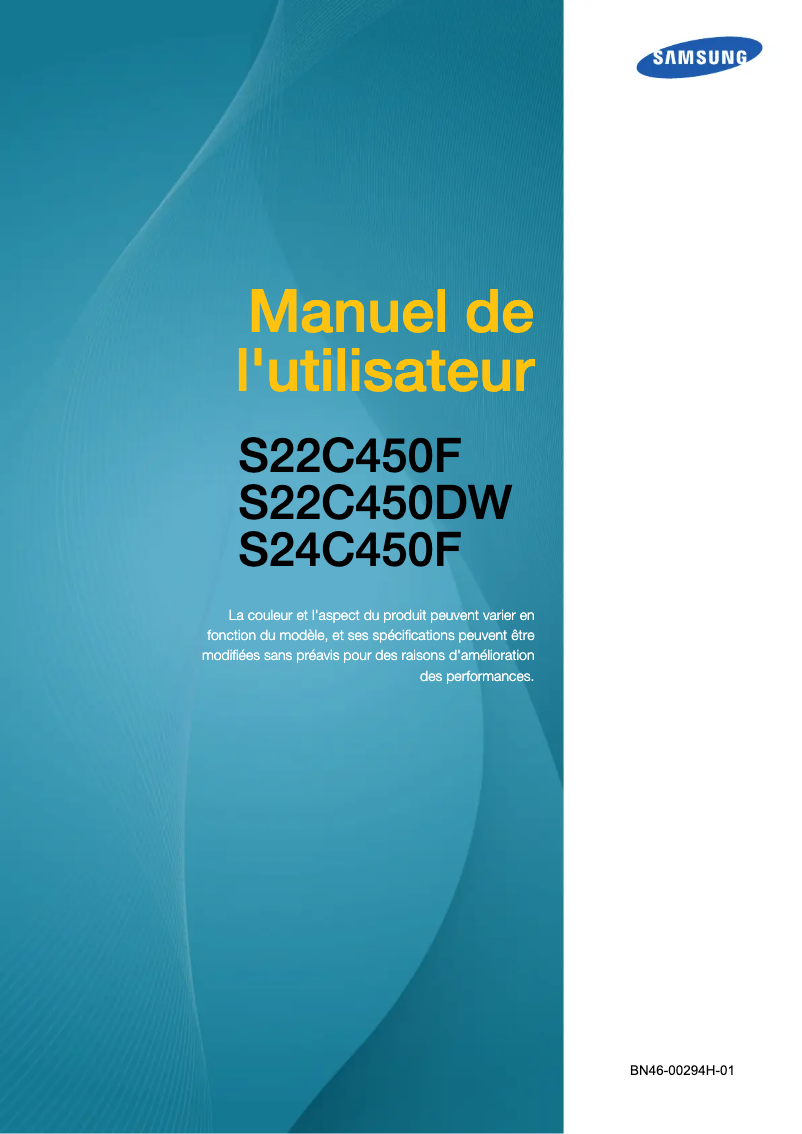 Image de la première page du manuel de l'appareil SyncMaster S22C450DF