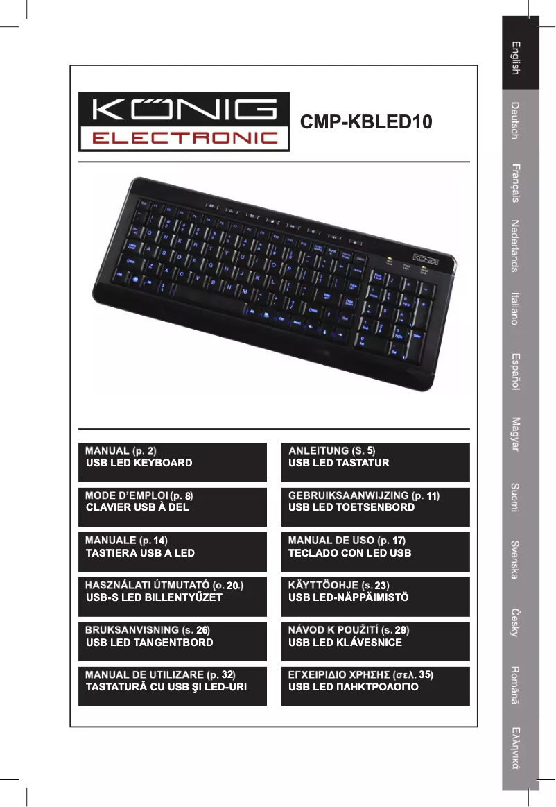 Page 1 de la notice Manuel utilisateur Konig CMP-KBLED10