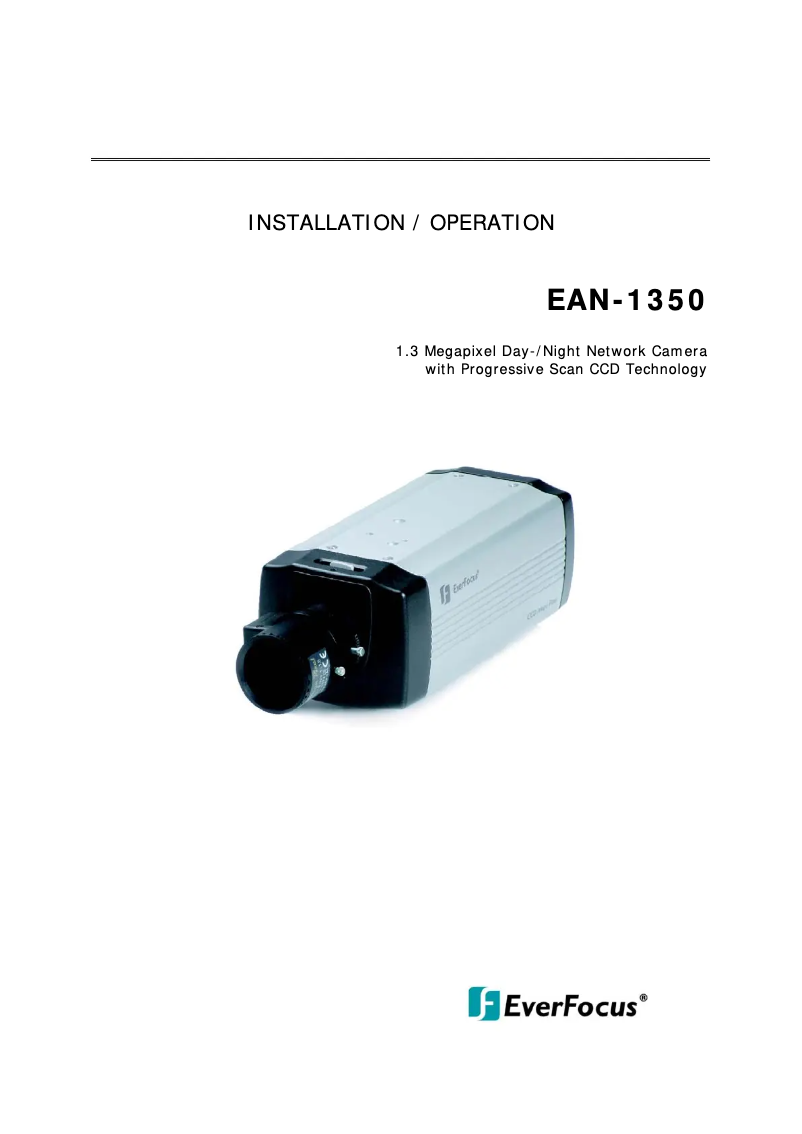 Page n°1 - Manuel utilisateur EverFocus EAN-1350