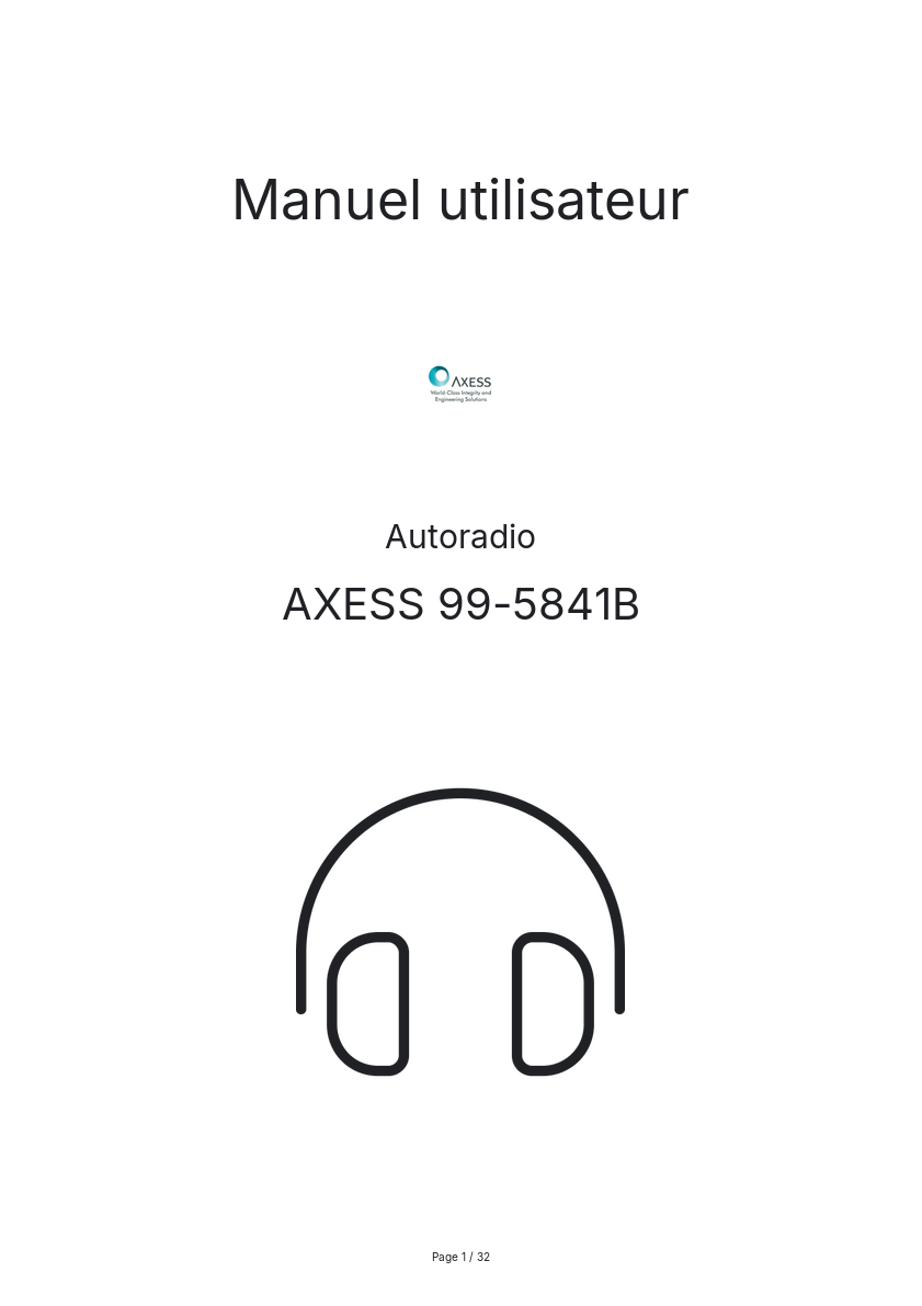 Image de la première page du manuel de l'appareil 99-5841B