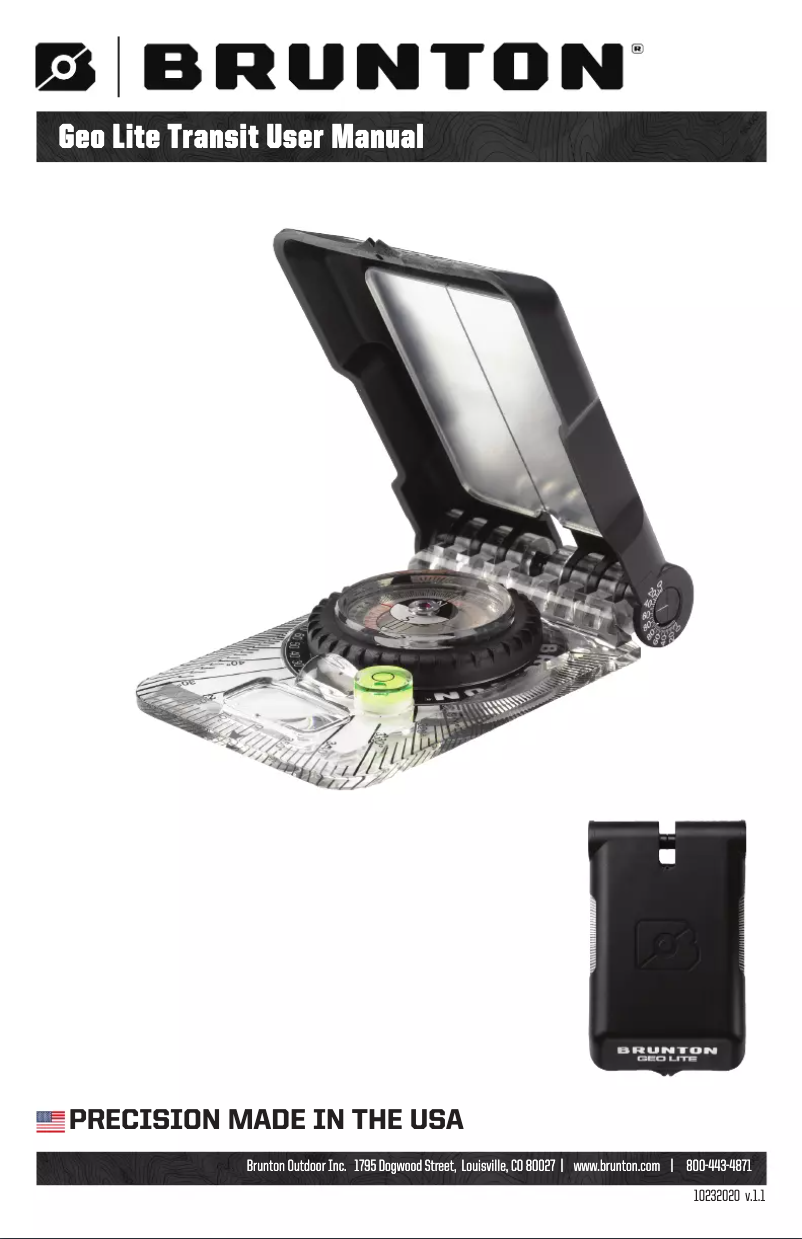 Page 1 de la notice Manuel utilisateur Brunton Geo Lite Transit