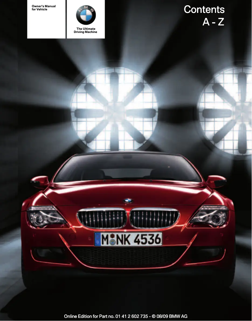 Page 1 de la notice Manuel utilisateur BMW M6 (2010)