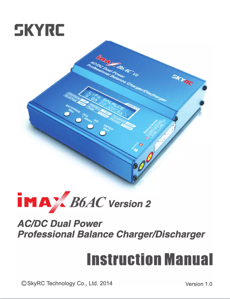 Page n°1 - Manuel utilisateur SkyRC SK-100008-01