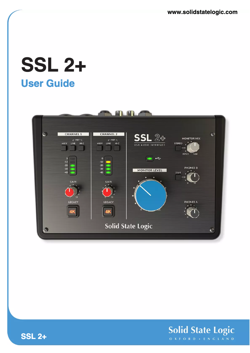 Image de la première page du manuel de l'appareil SSL 2+