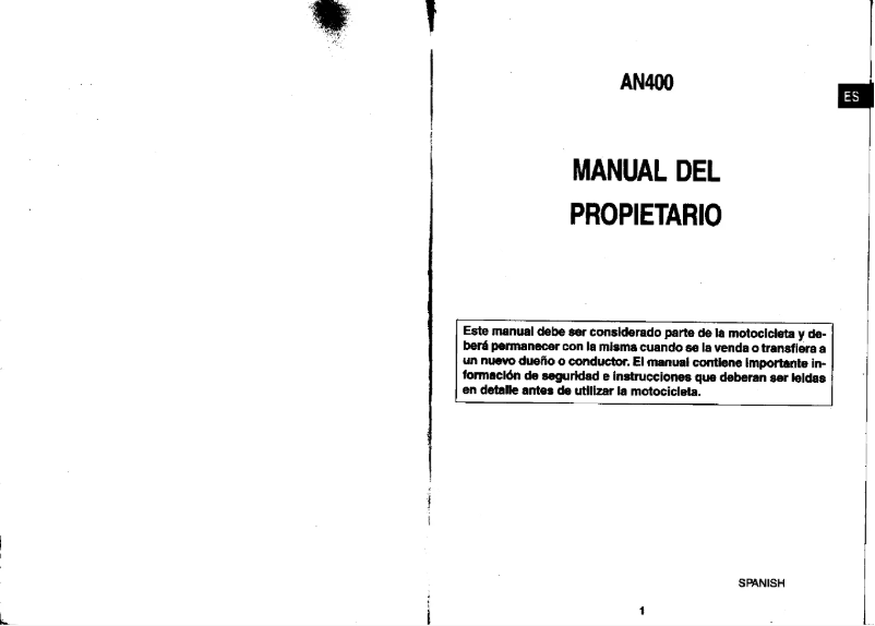 Image de la première page du manuel de l'appareil AN400 (2003)