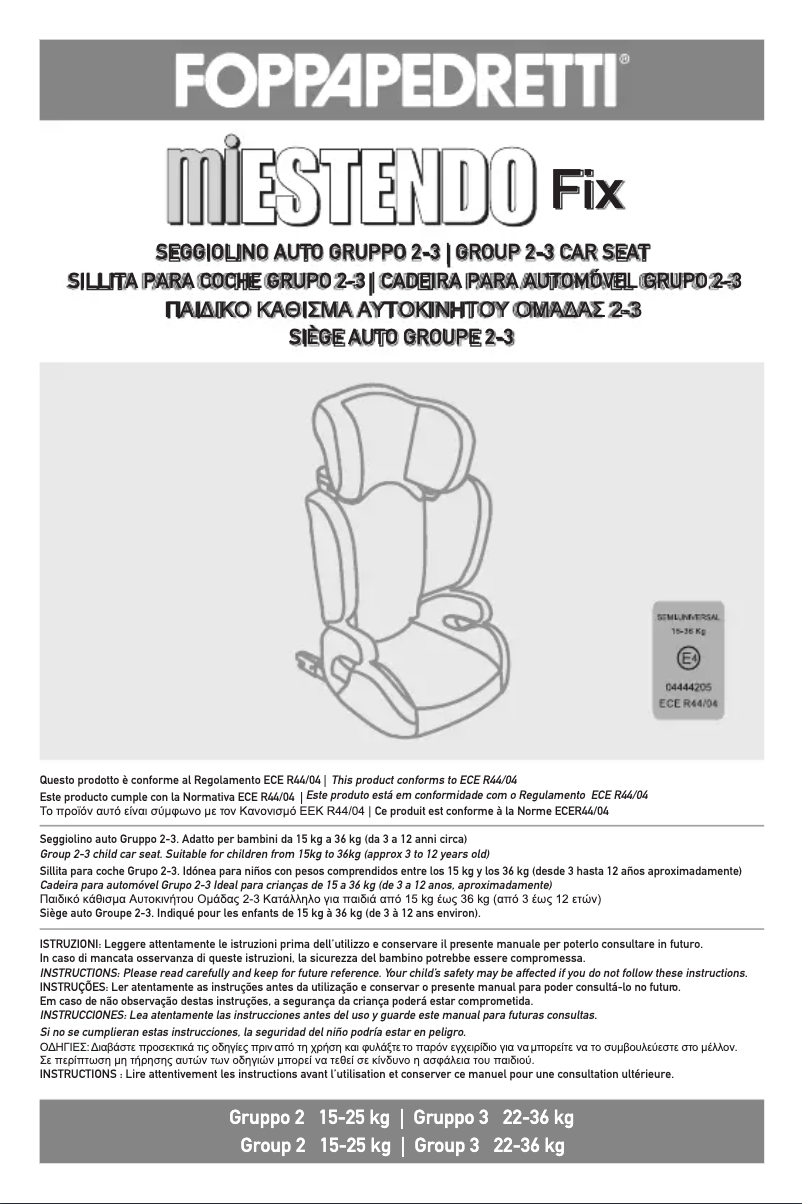 Image de la première page du manuel de l'appareil Miestendo fix