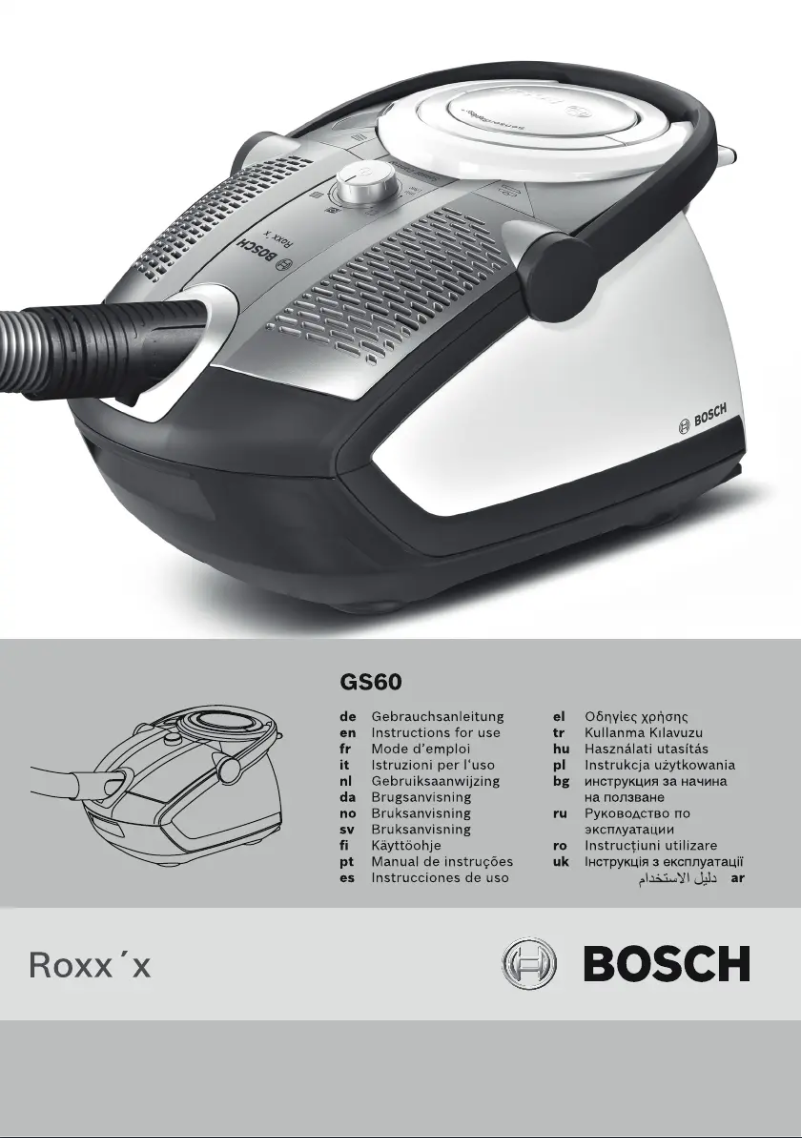 Page 1 de la notice Manuel utilisateur Bosch BGS 6PRO1
