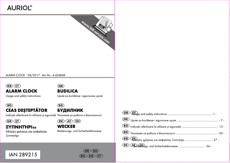 Image de la première page du manuel de l'appareil IAN 289215
