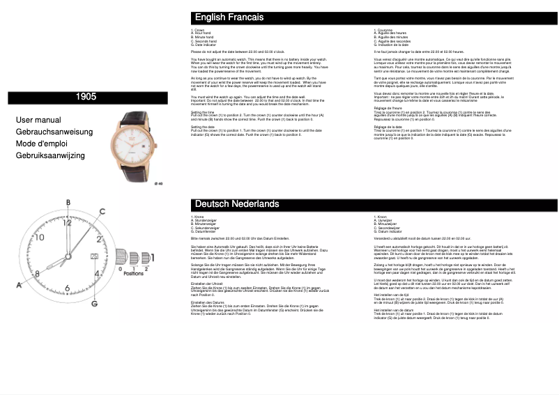 Page 1 de la notice Manuel utilisateur Davis 1905