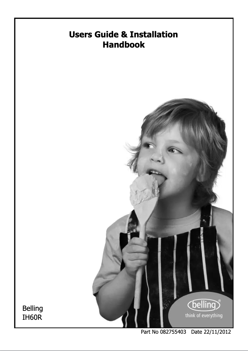Page 1 de la notice Manuel utilisateur Belling IH60R