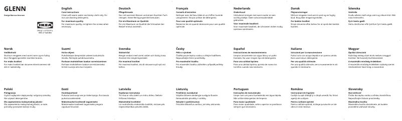 Page 1 de la notice Manuel utilisateur Ikea GLENN 901.623.09