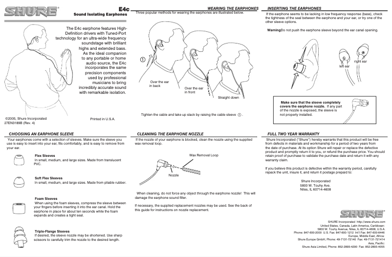 Image de la première page du manuel de l'appareil E4c