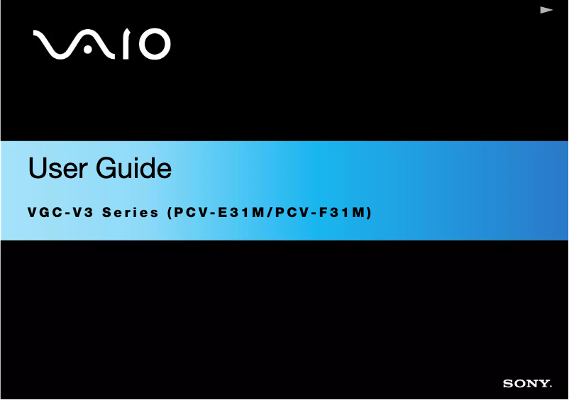 Page 1 de la notice Manuel utilisateur Sony Vaio VGC-V3M