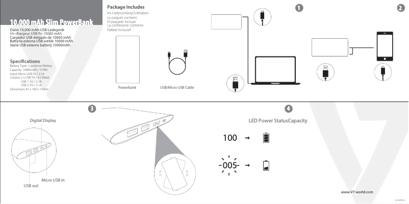 Page 1 de la notice Manuel utilisateur V7 PB10000P-4E