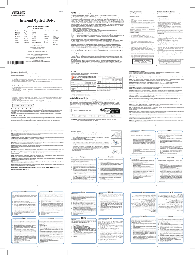 Page n°1 - Manuel utilisateur Asus DRW-24F1MT