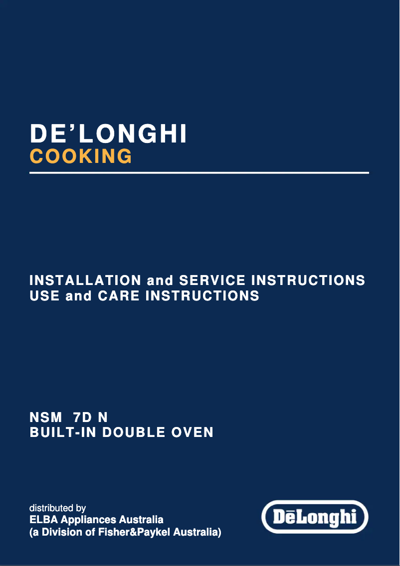 Page 1 de la notice Manuel utilisateur DeLonghi NSM 7D N