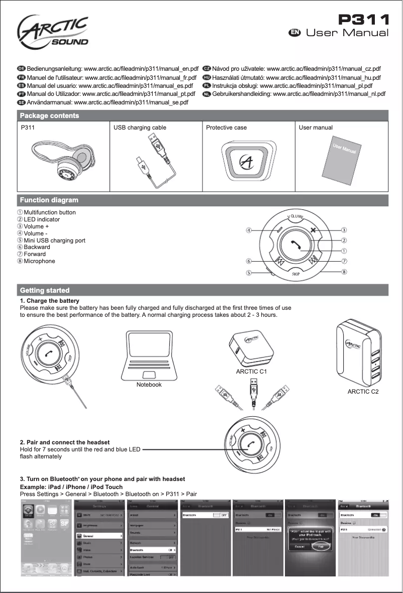 Page 1 de la notice Mode d'emploi Arctic Cooling P311