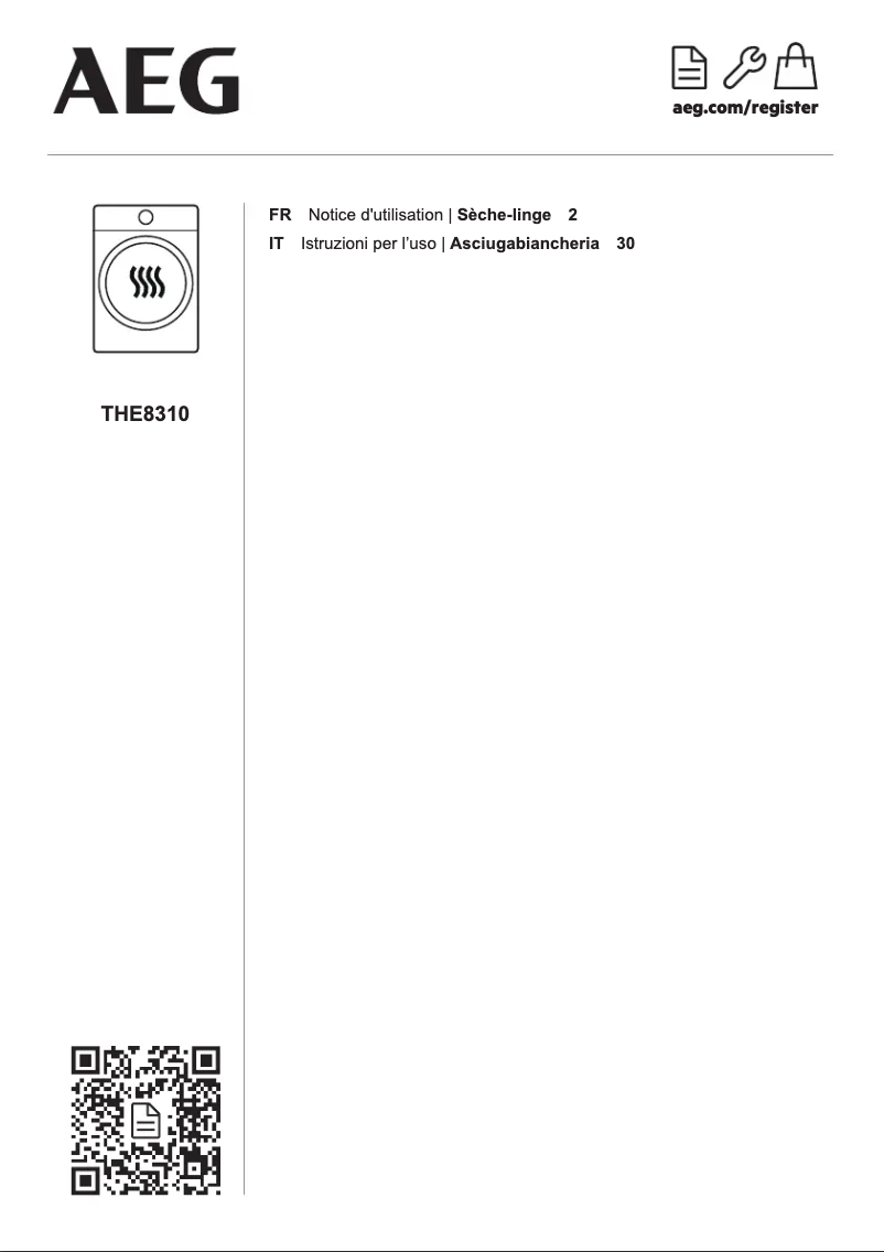 Page 1 de la notice Manuel utilisateur AEG THE8310