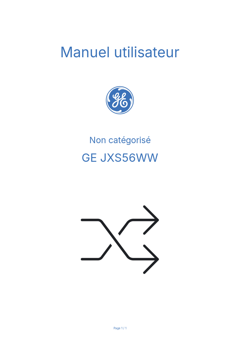 Image de la première page du manuel de l'appareil JXS56WW