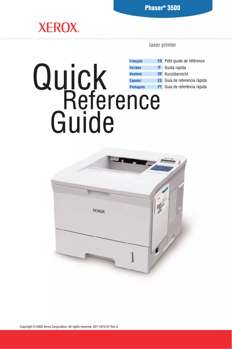 Image de la première page du manuel de l'appareil Phaser 3500