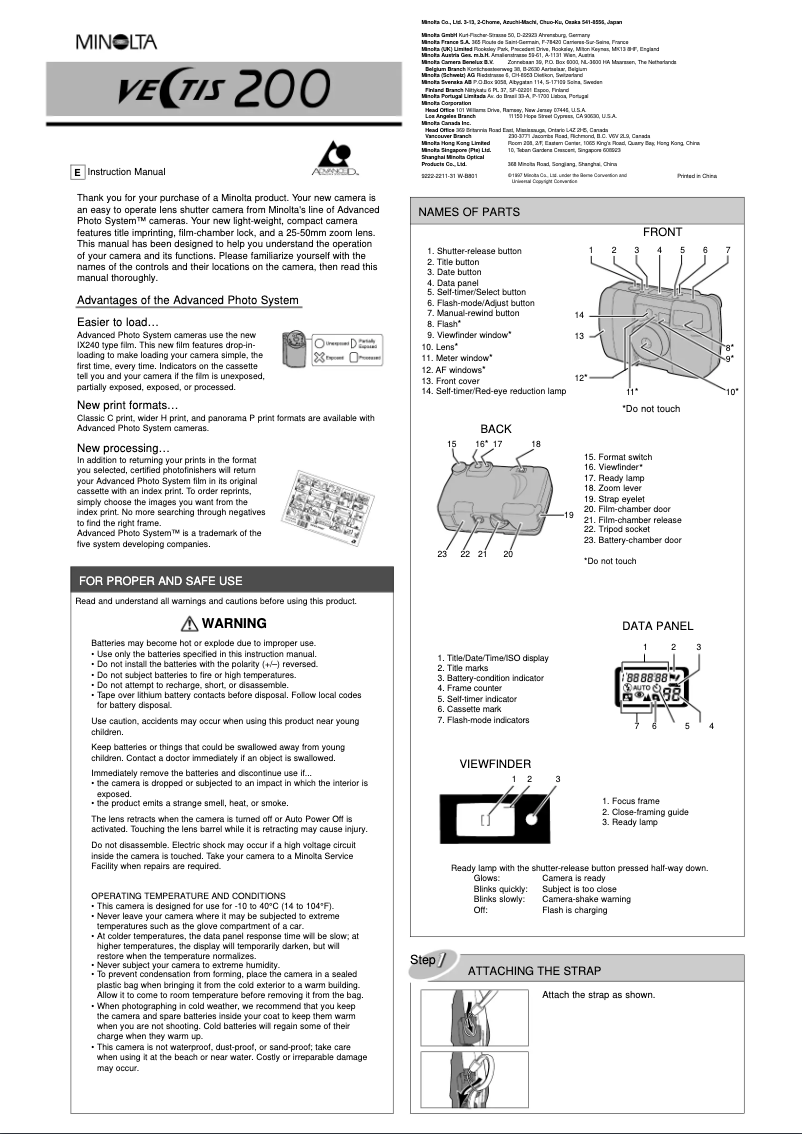 Image de la première page du manuel de l'appareil Vectis 200