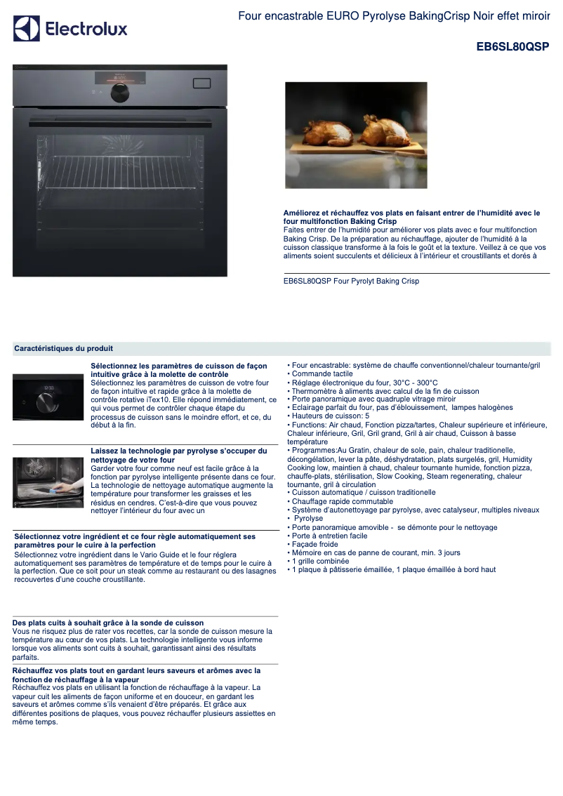 Page n°1 - Fiche technique Electrolux EB6SL80QSP
